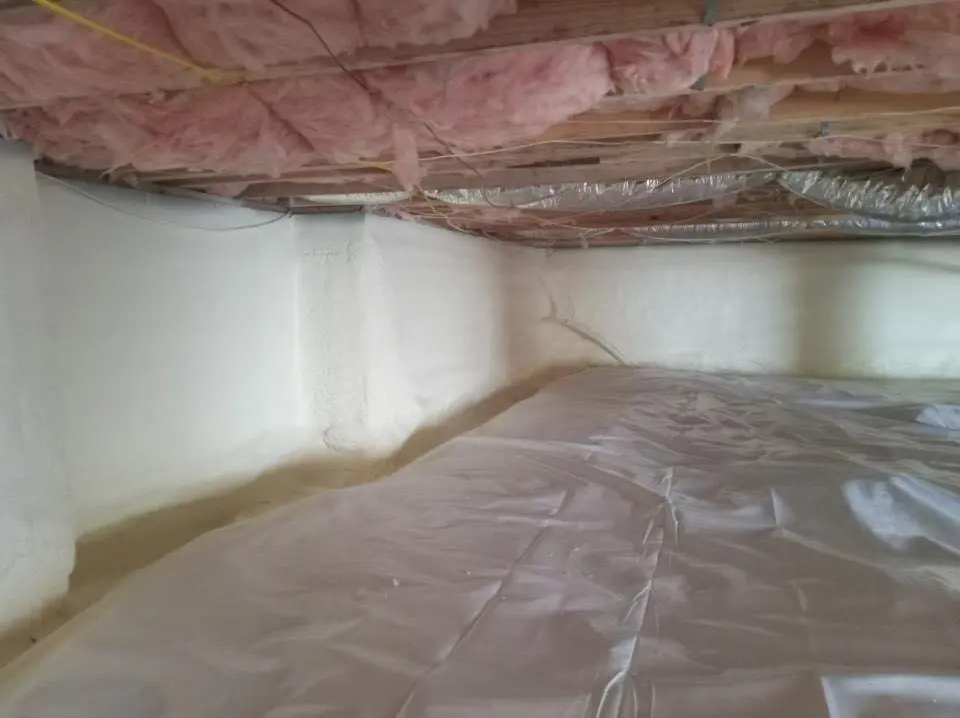 Crawl space encapsulation with closed-cell spray foam for Attic Insulation in Old Bridge